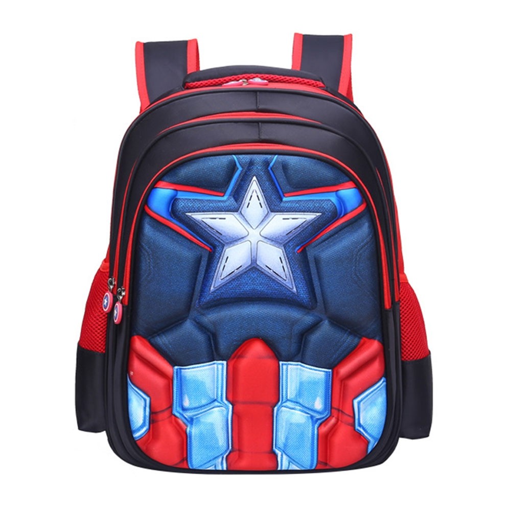 Primary Schools Boys' 3D Spider-Man Design Lightweight Waterproof Backpack