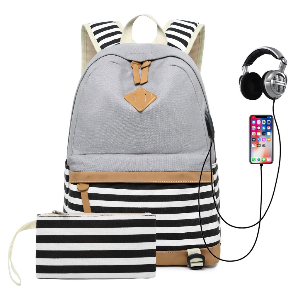 School Backpack Sets for Teen Girls Back to School Stripes Book Bag ...