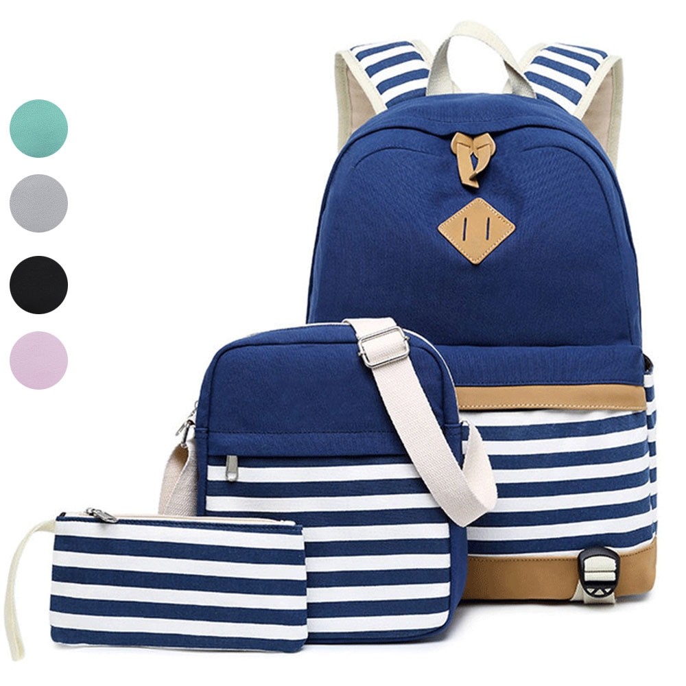 School Backpack Sets for Teen Girls Back to School Stripes Book Bag ...