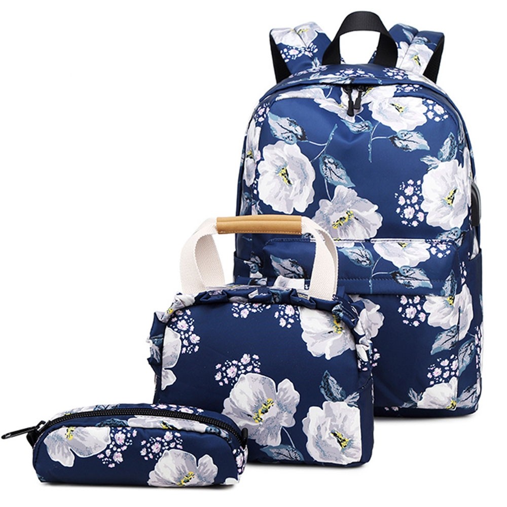Fashion Backpack Set For Girls High School Bag With Lunch Bag