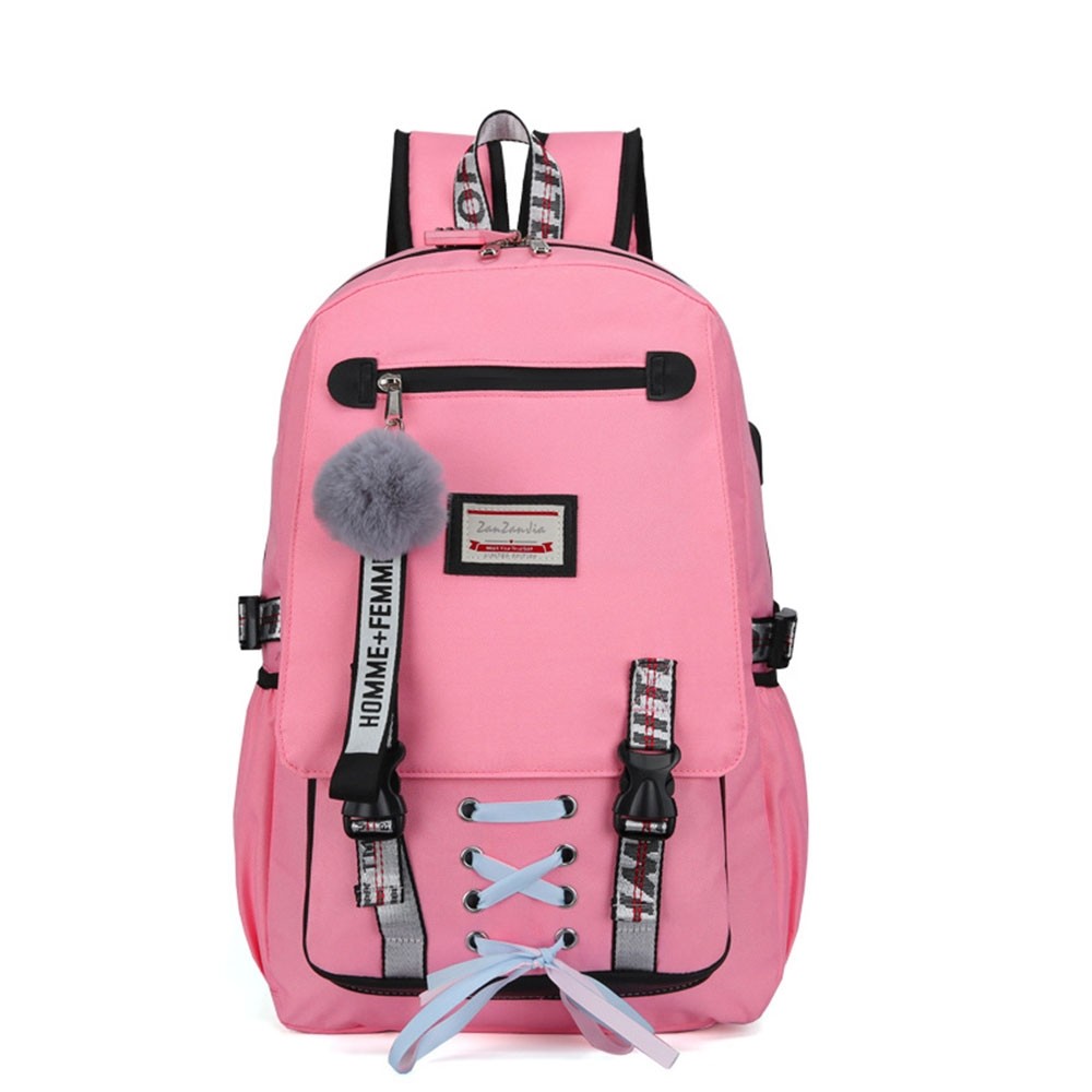 High School Backpack with USB Charging Port Anti-theft Large Capacity ...
