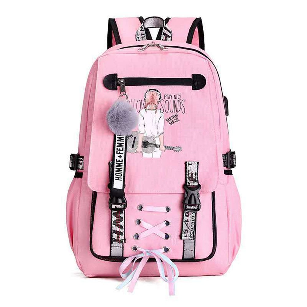 High School Backpack With Usb Charging Port Anti Theft Large Capacity Sports Travel Bag Girls Bookbag