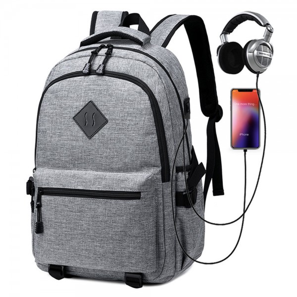 Boys School Backpack with USB Charging Port Commute Laptop Bag for Men ...